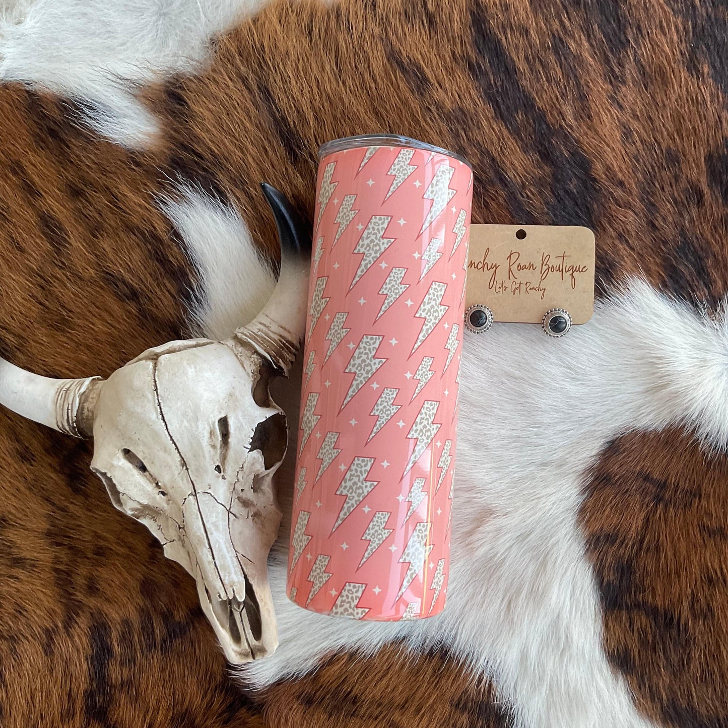 Boho Leopard Bolts 20oz Skinny Tumbler