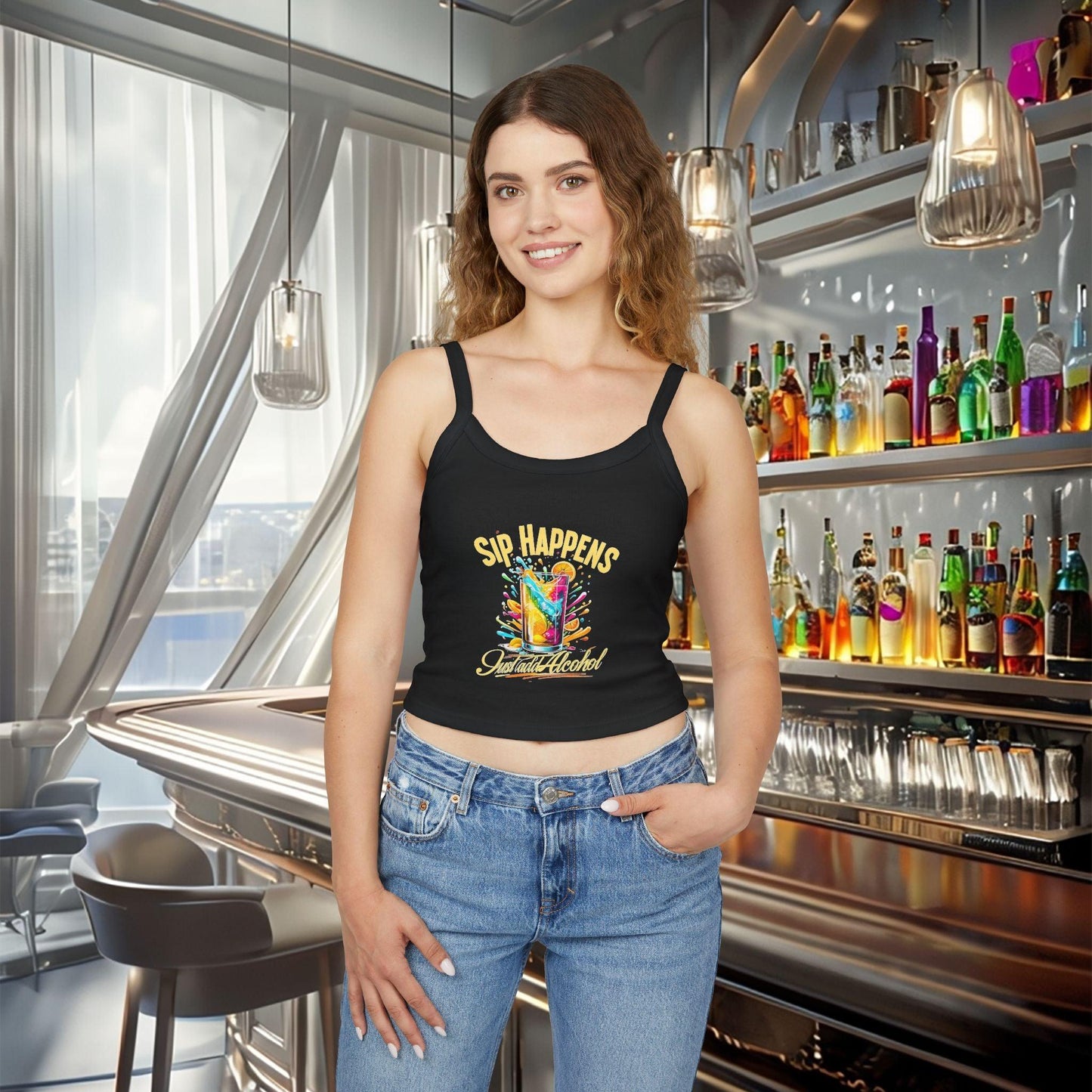 Playful & Stylish Womens Spaghetti Strap Tank Top