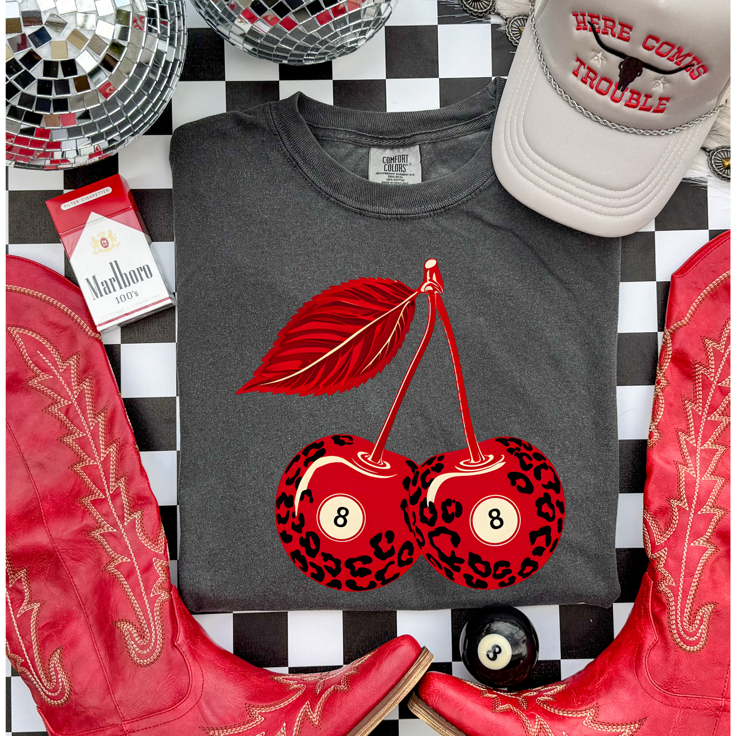 8 ball Cherrys Tee
