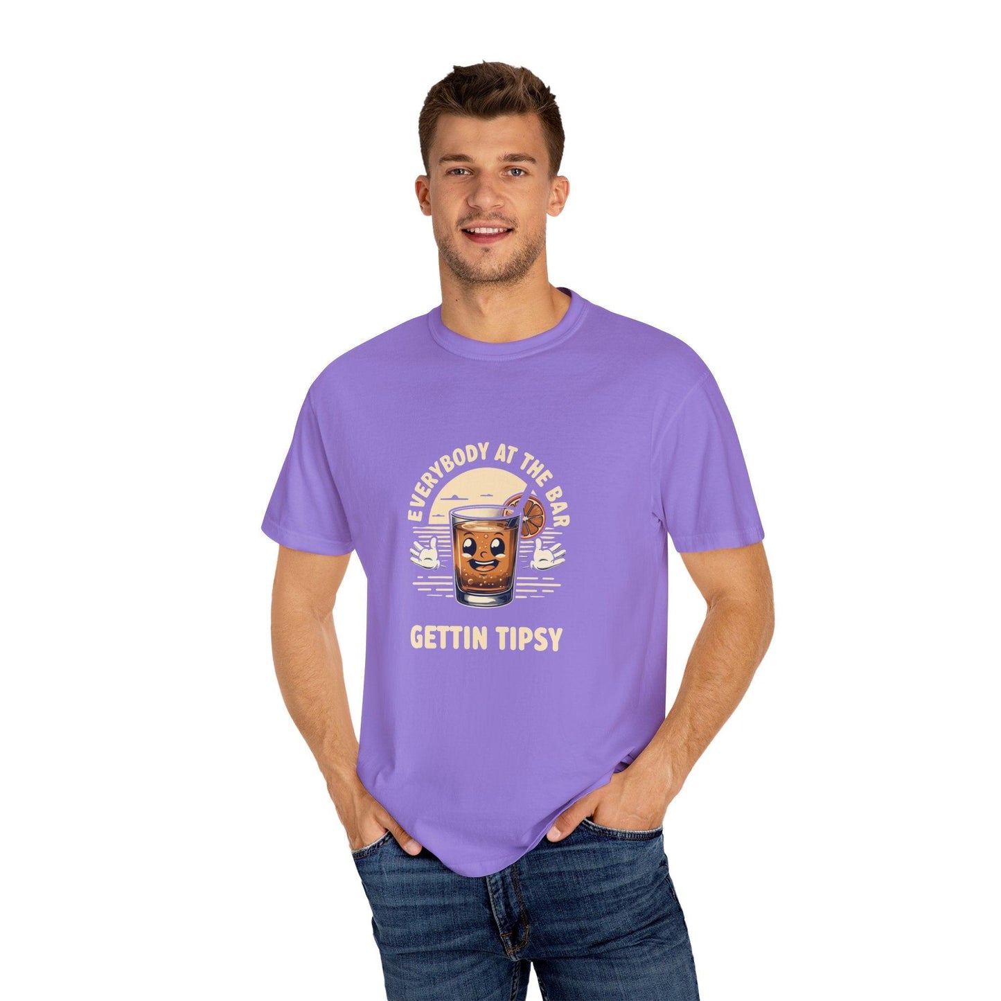 Everybody at the Bar Gettin Tipsy Unisex Garment-Dyed T-Shirt