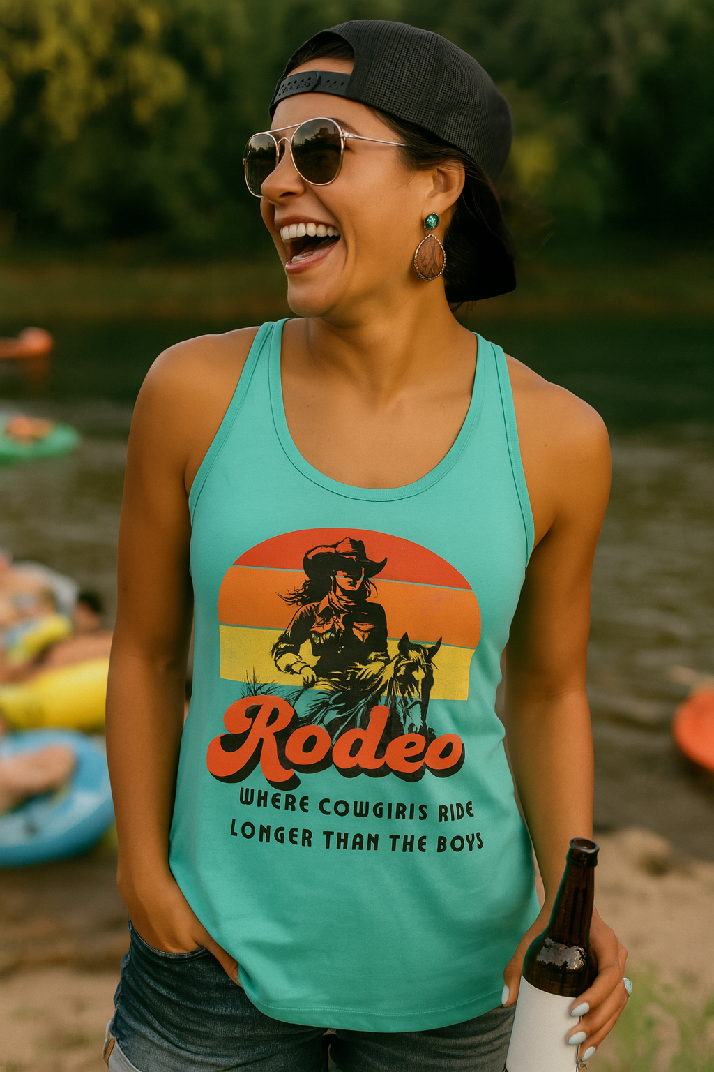 Cowgirls Ride Longer Than Boys Rodeo Tank