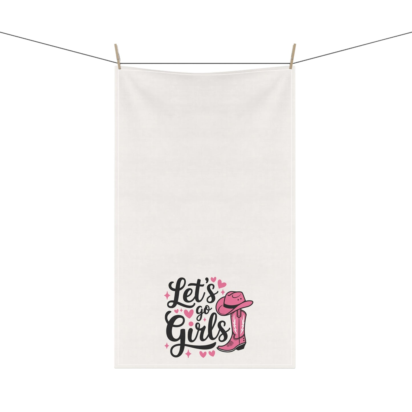 Girls' Western Theme Tea Towels, Let's Go Girls Cowgirl Kitchen Decor, Rustic Home Accents, Gift for Women, Farmhouse Style, Party Essentials