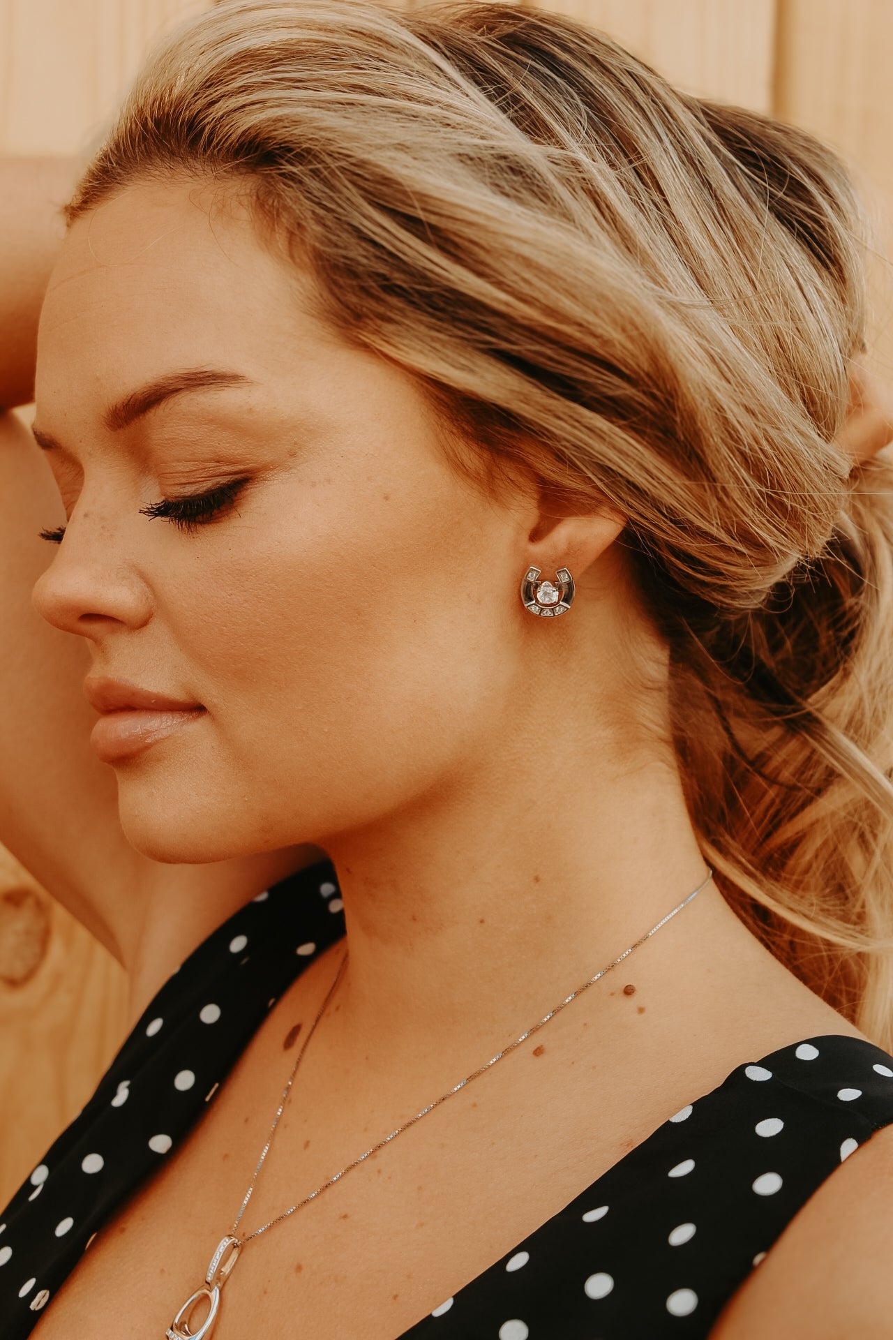 Cowgirl Luxe Stud Earrings with Horseshoe Jackets