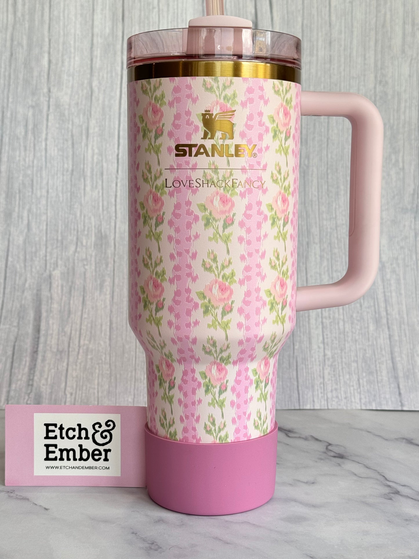 LSF Ribbon Rosa Purple Tumbler Boot -fits 20-40oz