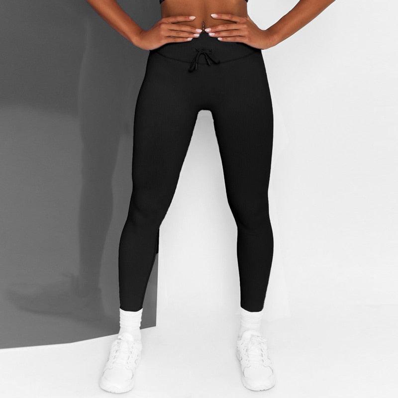 Ribbed High-Waisted Yoga Pants | Soft, Breathable Fitness Leggings