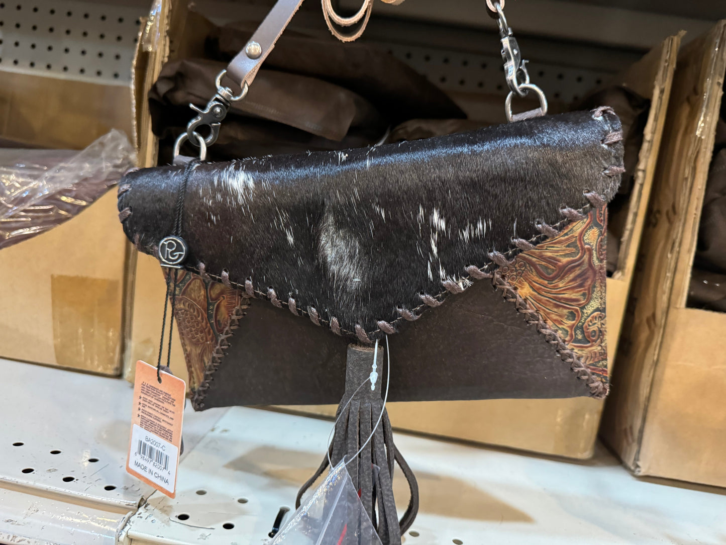 Tooled Envelope Crossbody Purse