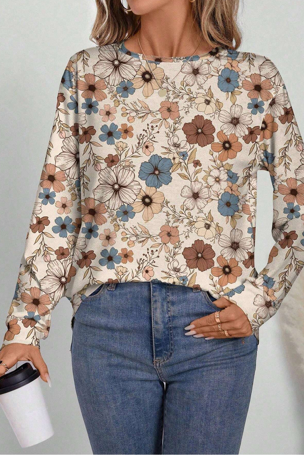 Floral Print Long Sleeve Top