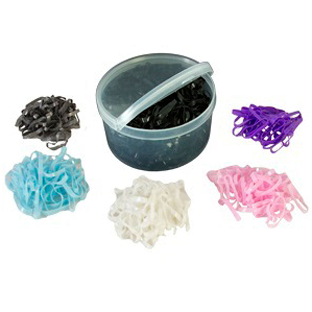 Hilason Western Horse Tack Care Braiding Rubber Bands 500 Psc/Pack White