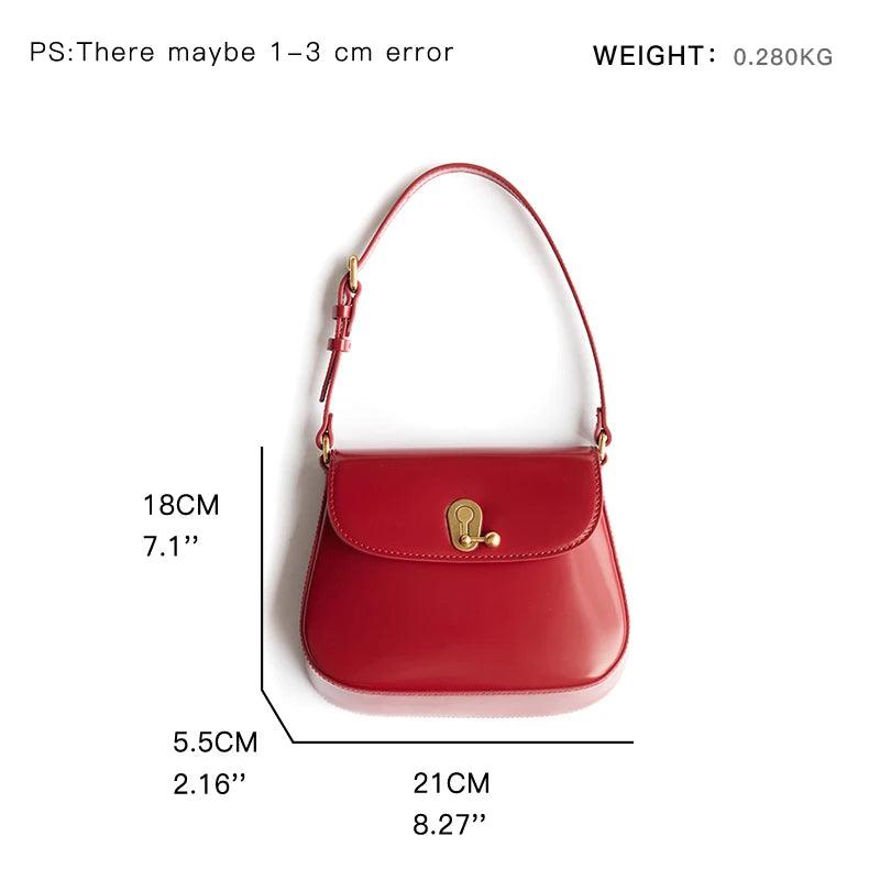 Luxury Retro Cowgirl Saddle Bag | Genuine Leather Brown Handbag