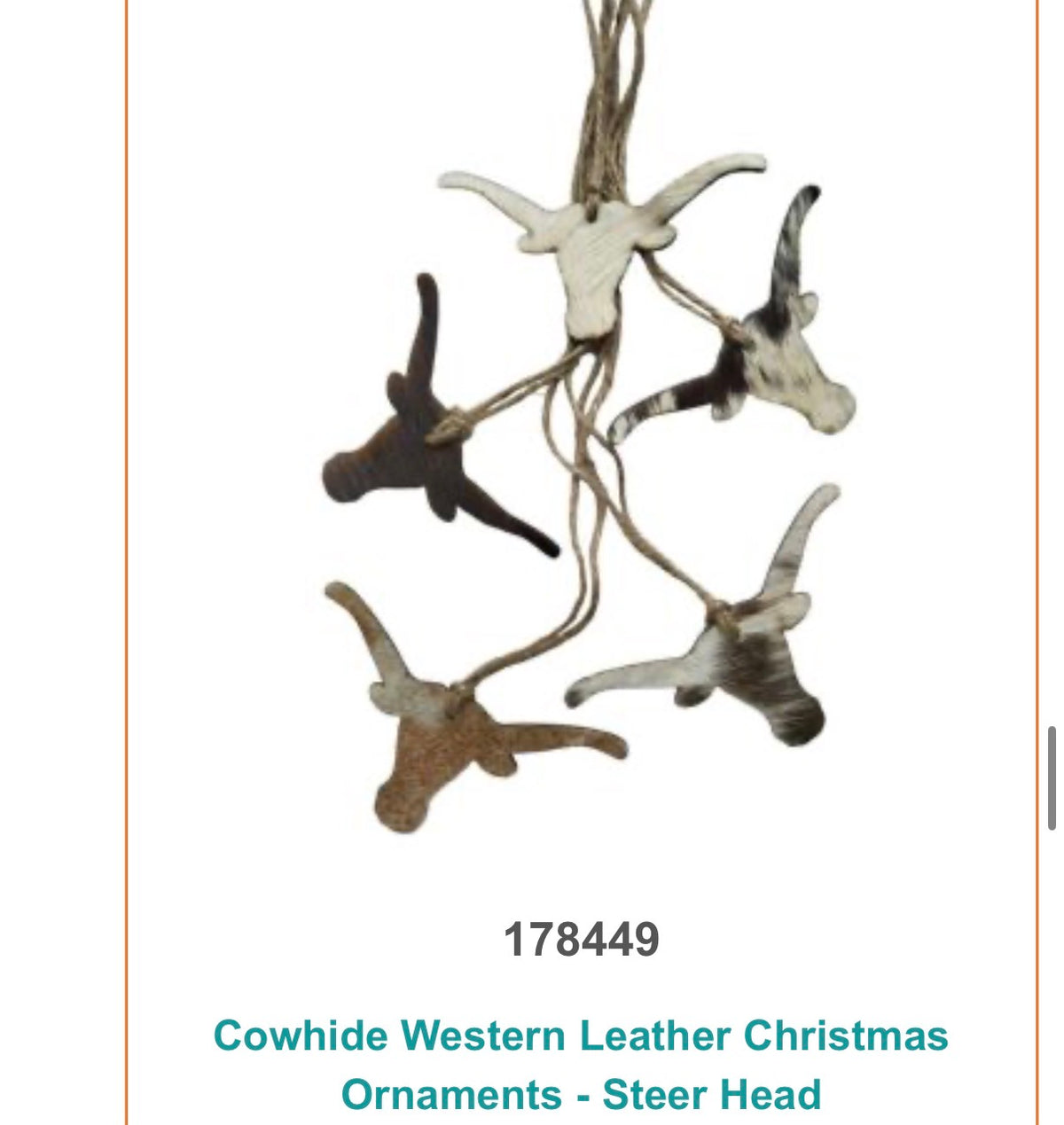 Steer Head cowhide ornament