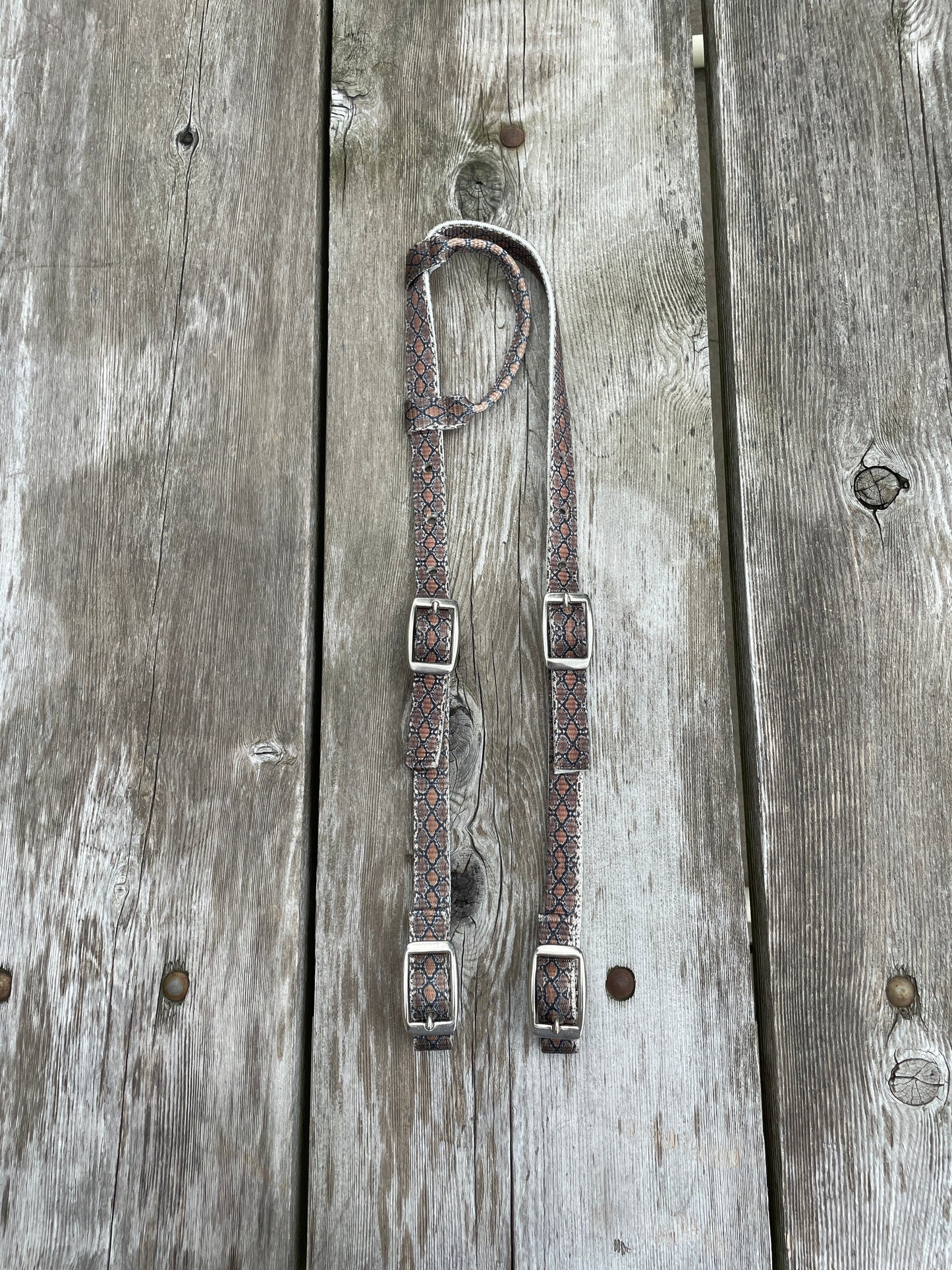 Snake Print Design Nylon One Ear Headstall