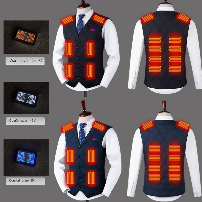 Sixteen zone intelligent heating vest for winter warmth, USB electric heating vest, constant temperature men's and women's horse clips