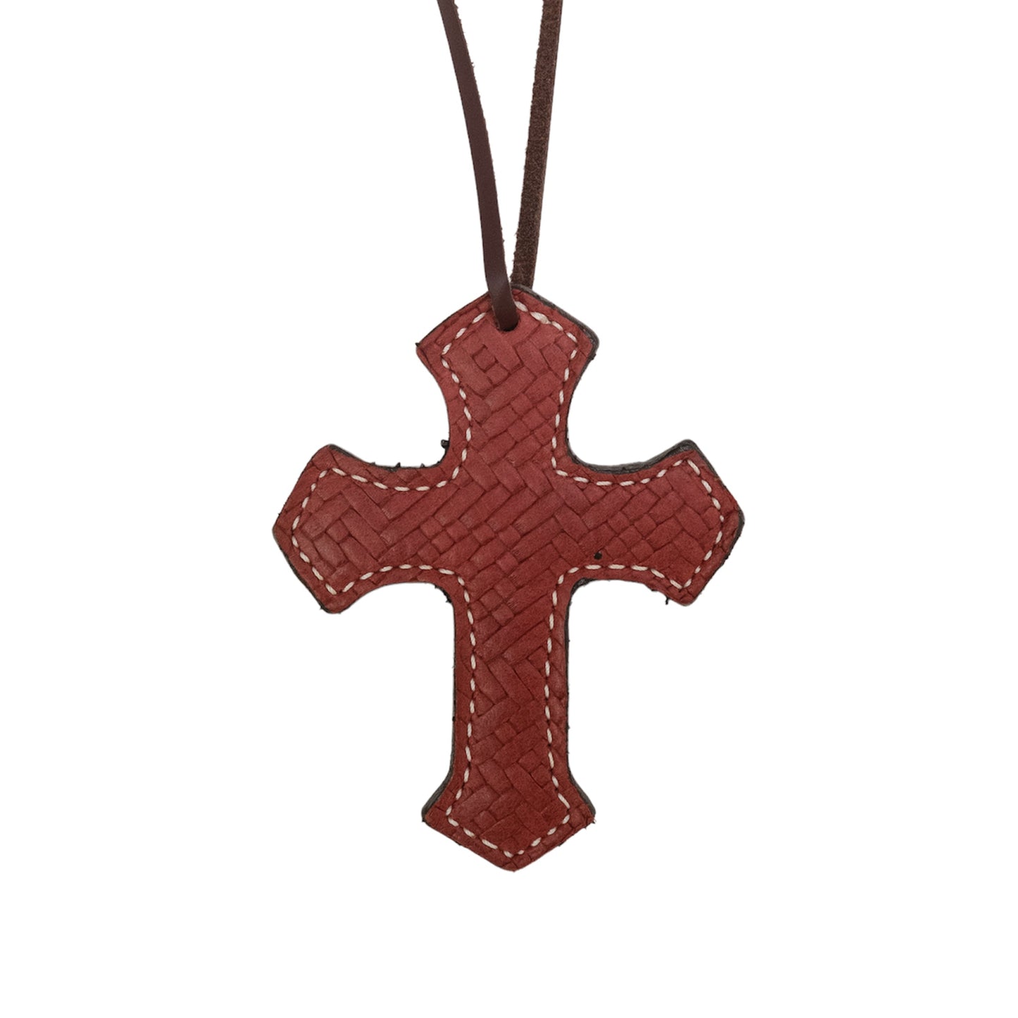 108-WEAVE Cross toast leather weave overlay