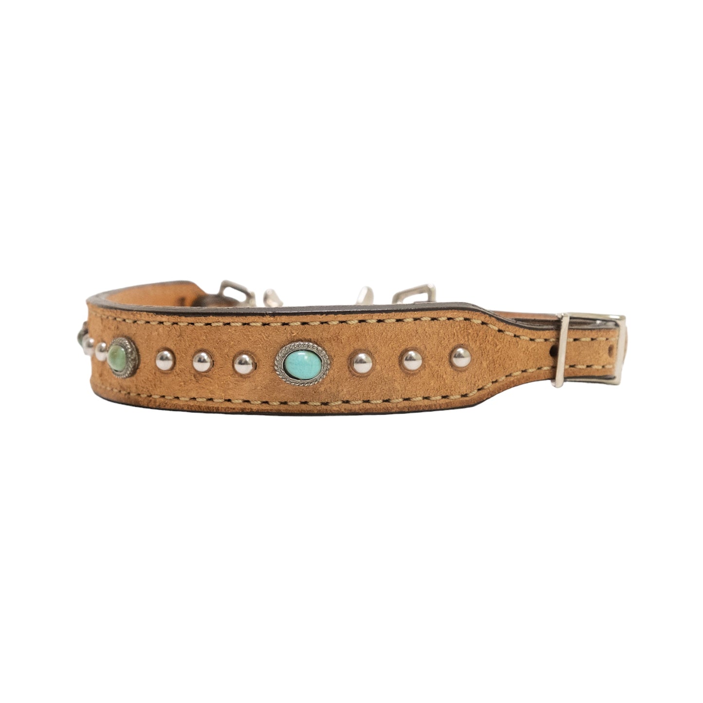 200-P5 Wither strap rough out golden leather with stones and spots