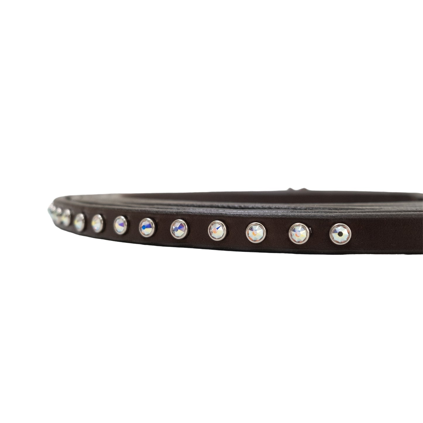 702-CHJ 5/8" Split reins chocolate leather with stones