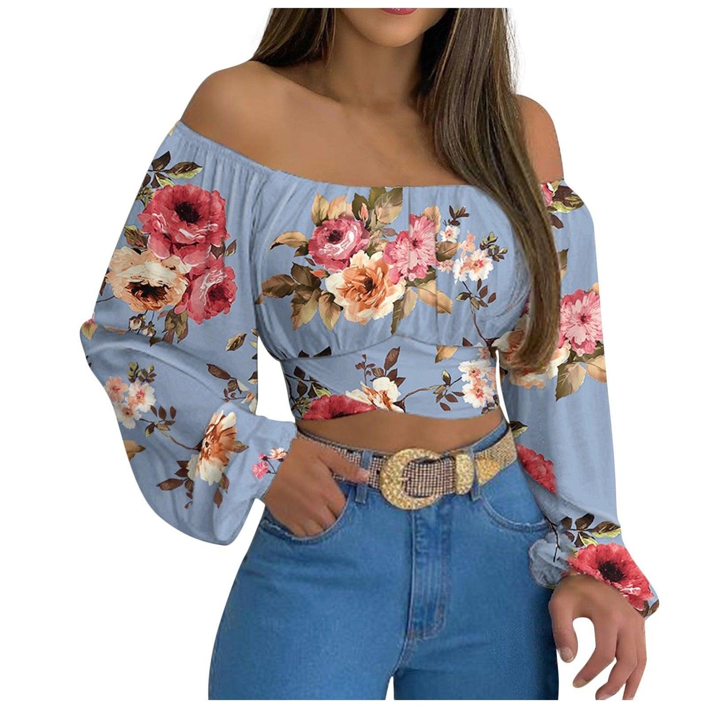 Off Shoulder Cross Tie Long Sleeve Top | Sexy & Trendy Cowgirl Look