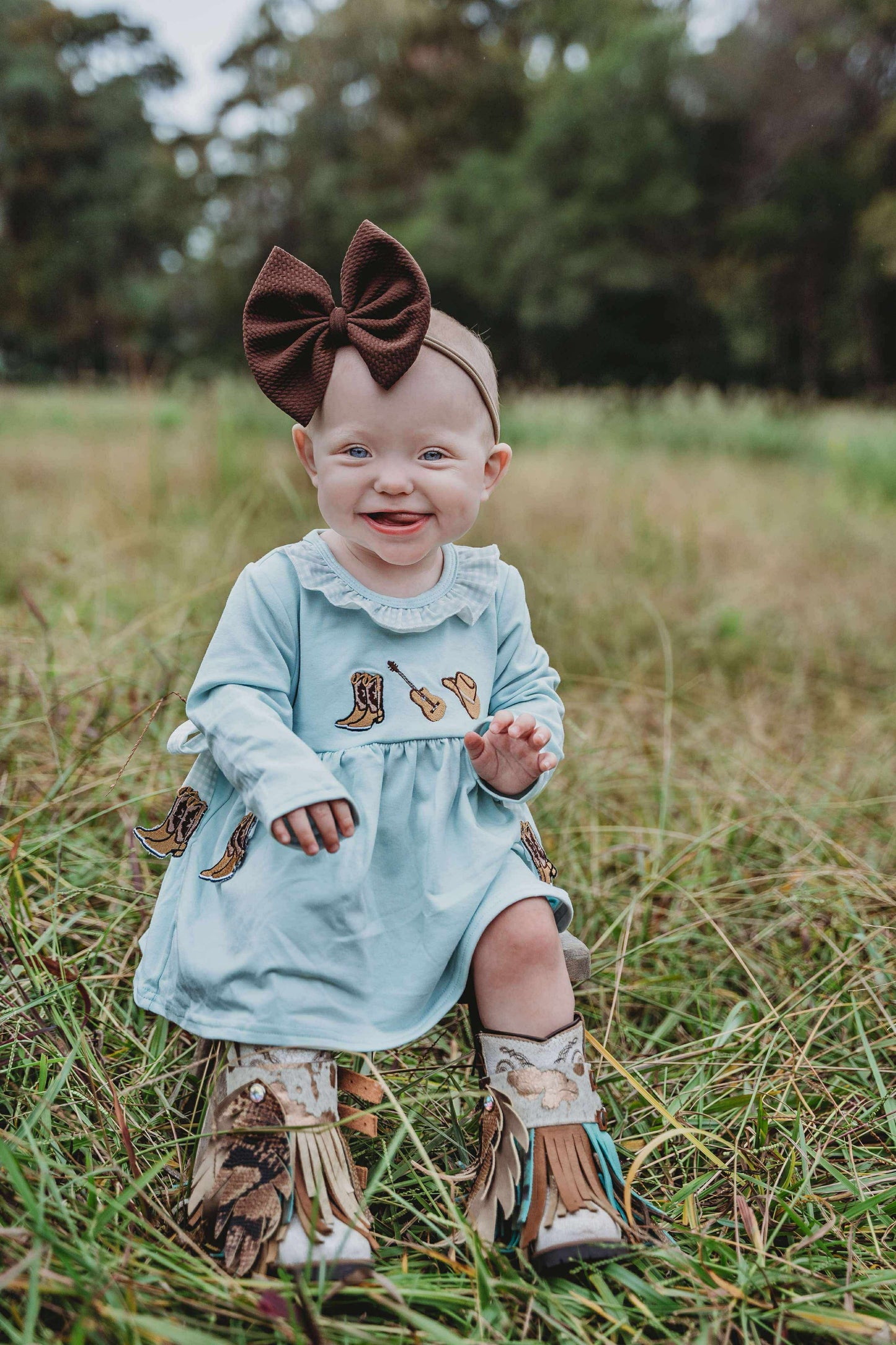 Boot scootin' Cutie smocked set