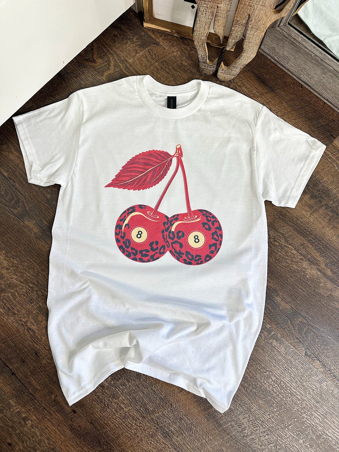 Leopard Cherries TEE or CREWNECK