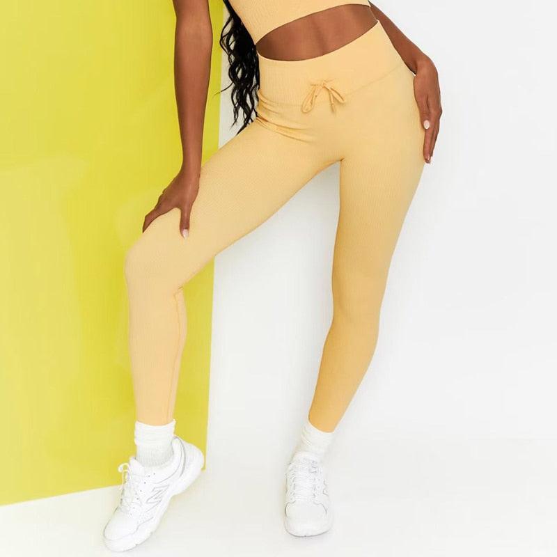 Ribbed High-Waisted Yoga Pants | Soft, Breathable Fitness Leggings