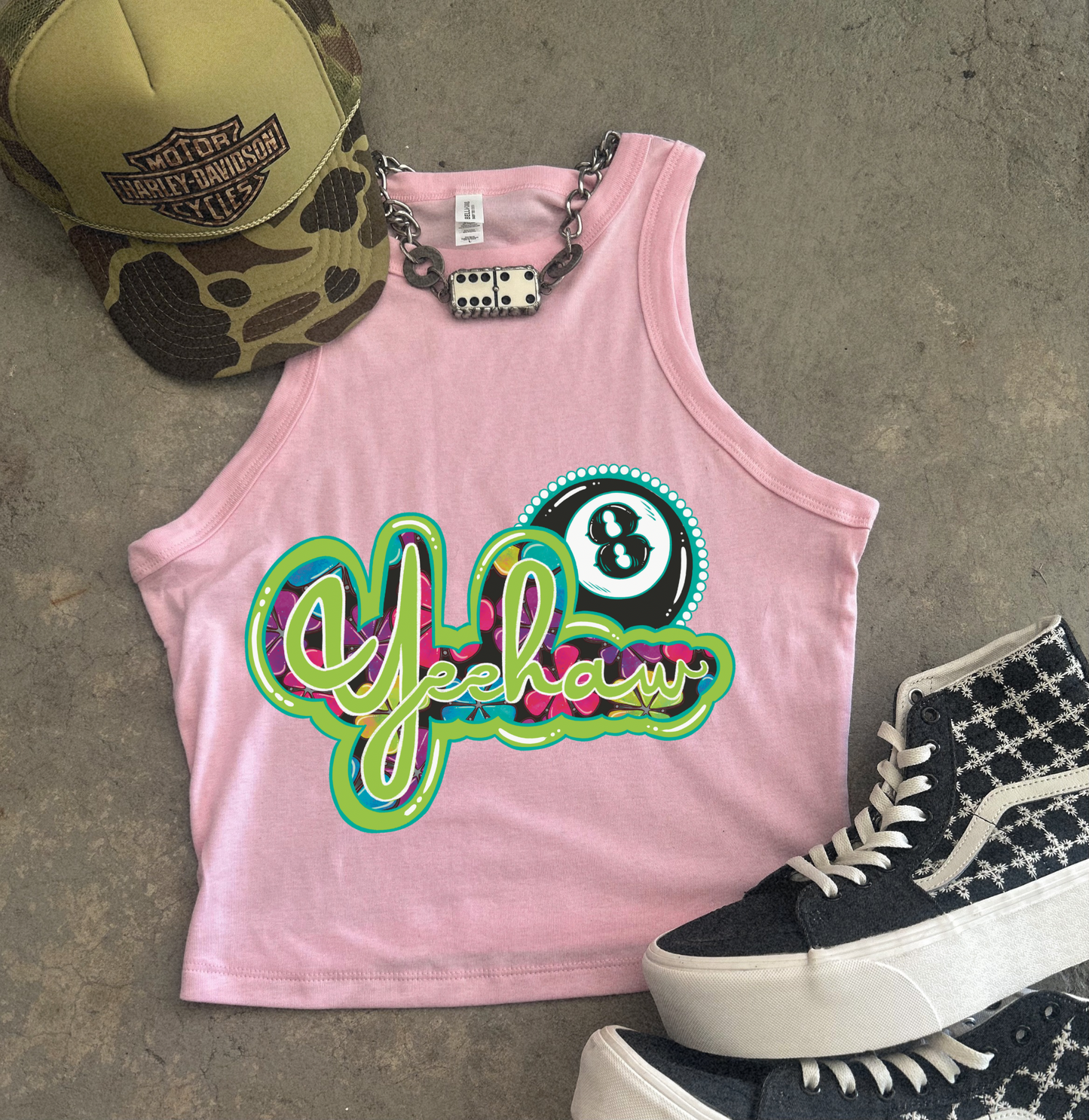 Yeehaw Ribbed Racer Tank