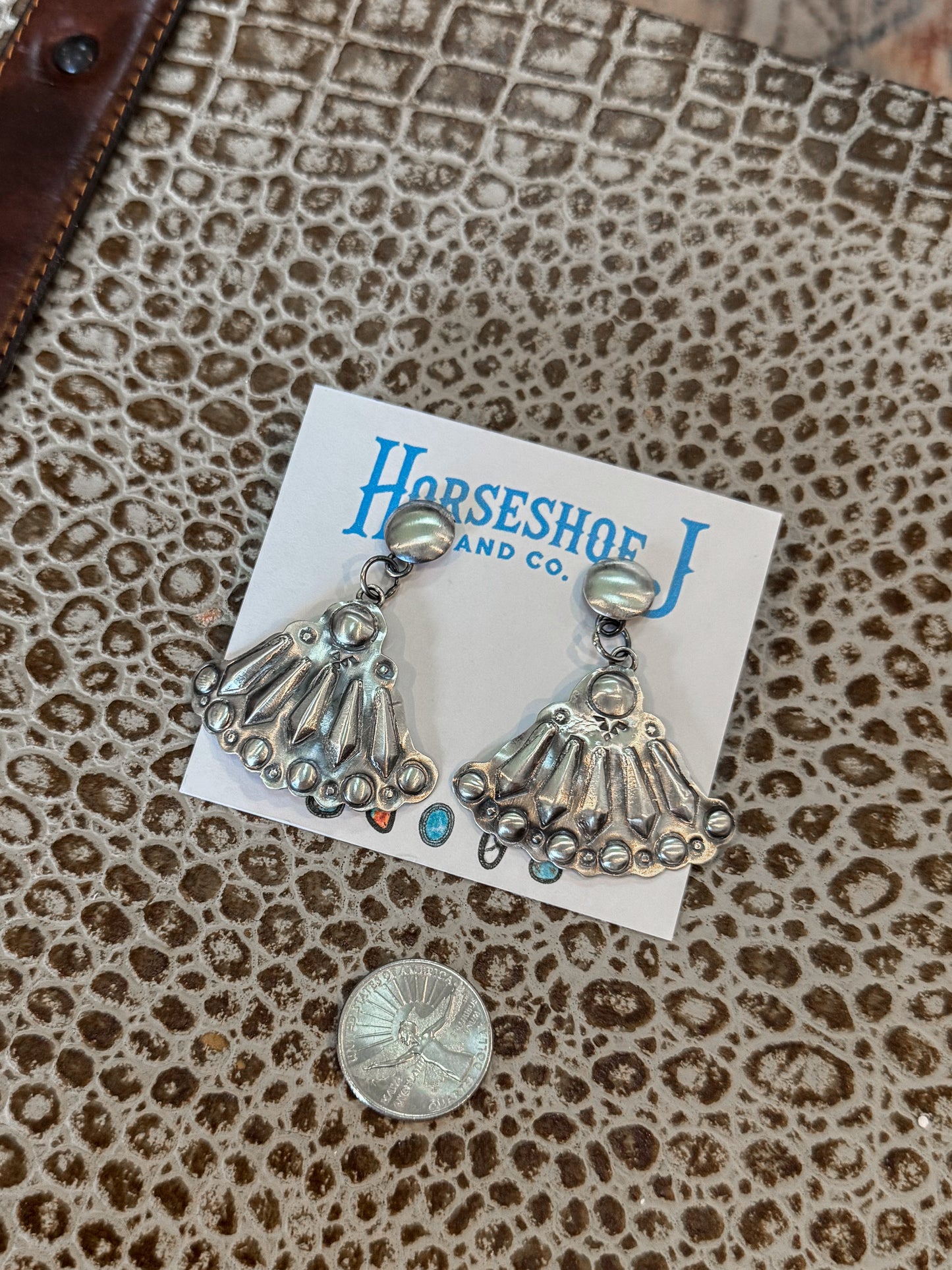 Muleshoe Silver Dangle Earrings