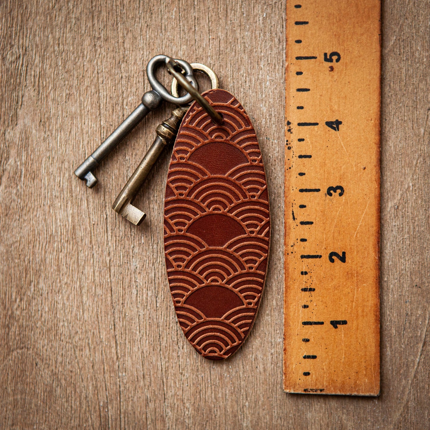 Artisan Leather Keychain Design 07
