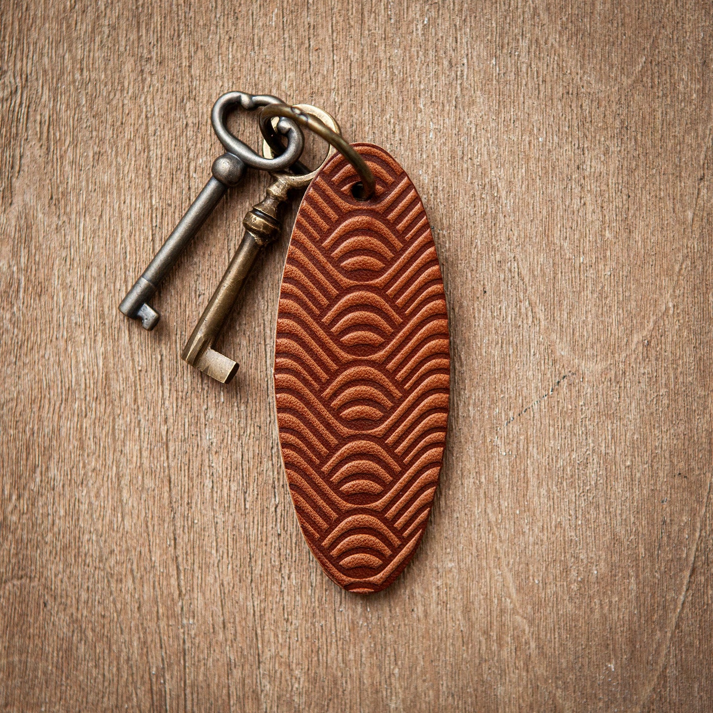Artisan Leather Keychain Design 04