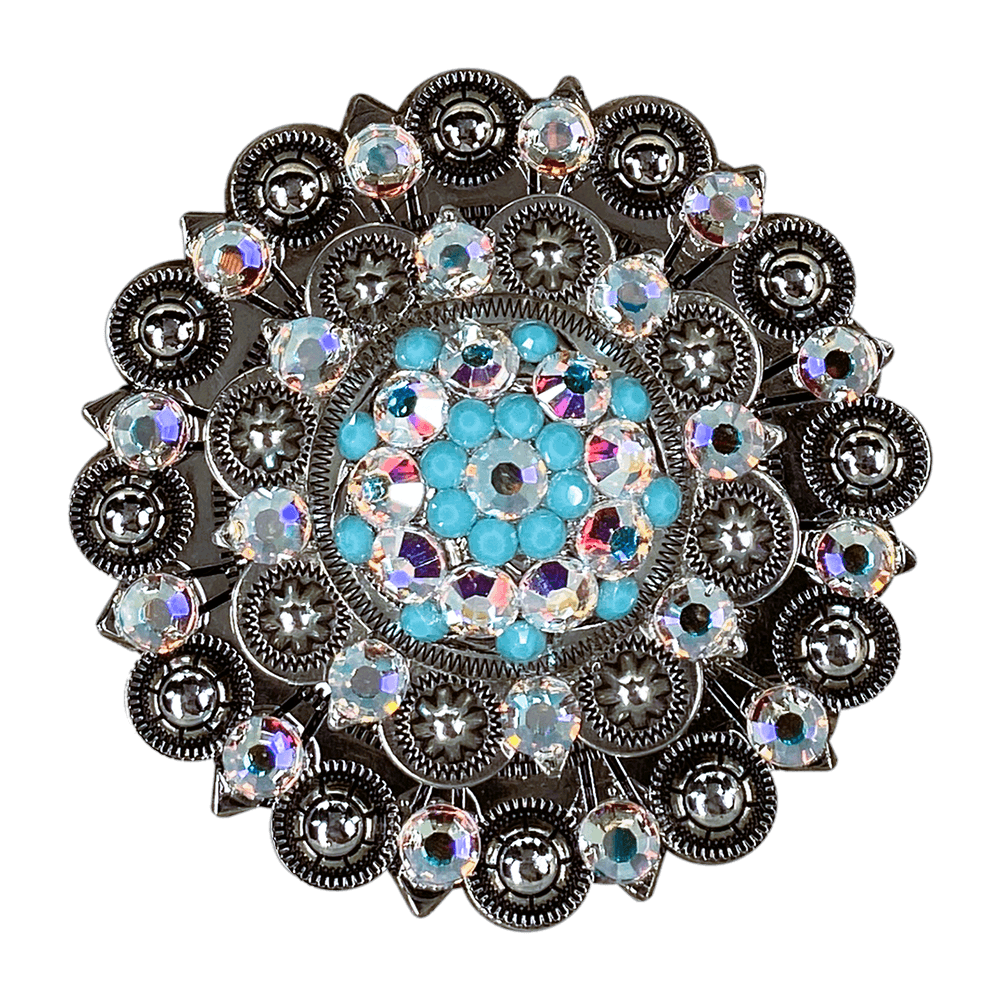 Turquoise & AB Antique Silver Berry Jacket European Crystal