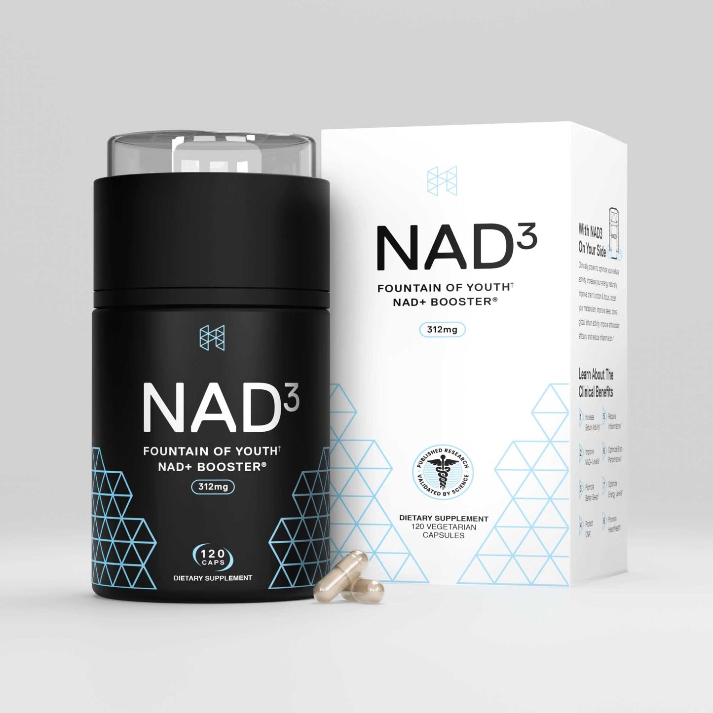 NAD3® 120 • An All Natural NAD+ Booster® Dietary Supplement (2 Month Supply)