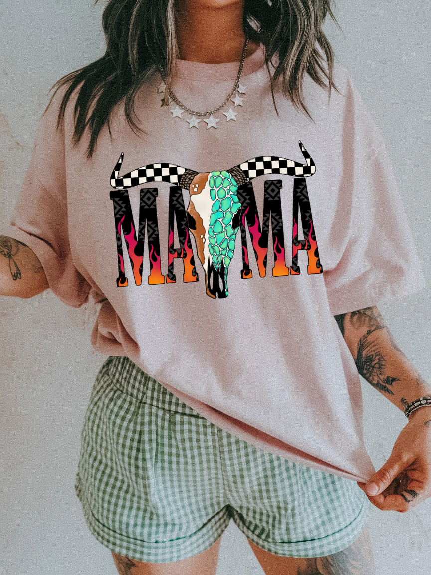 Mama Turq Bull Skull Tee