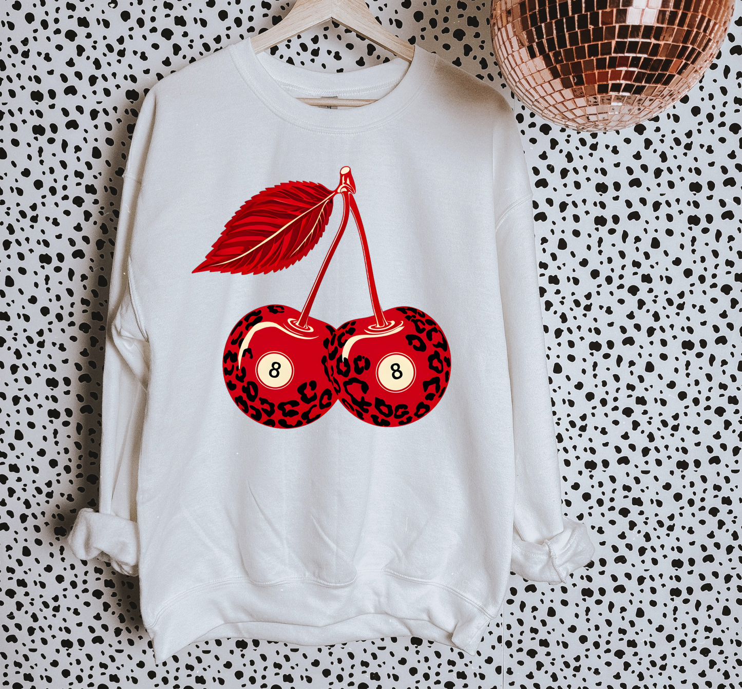 Leopard Cherries TEE or CREWNECK