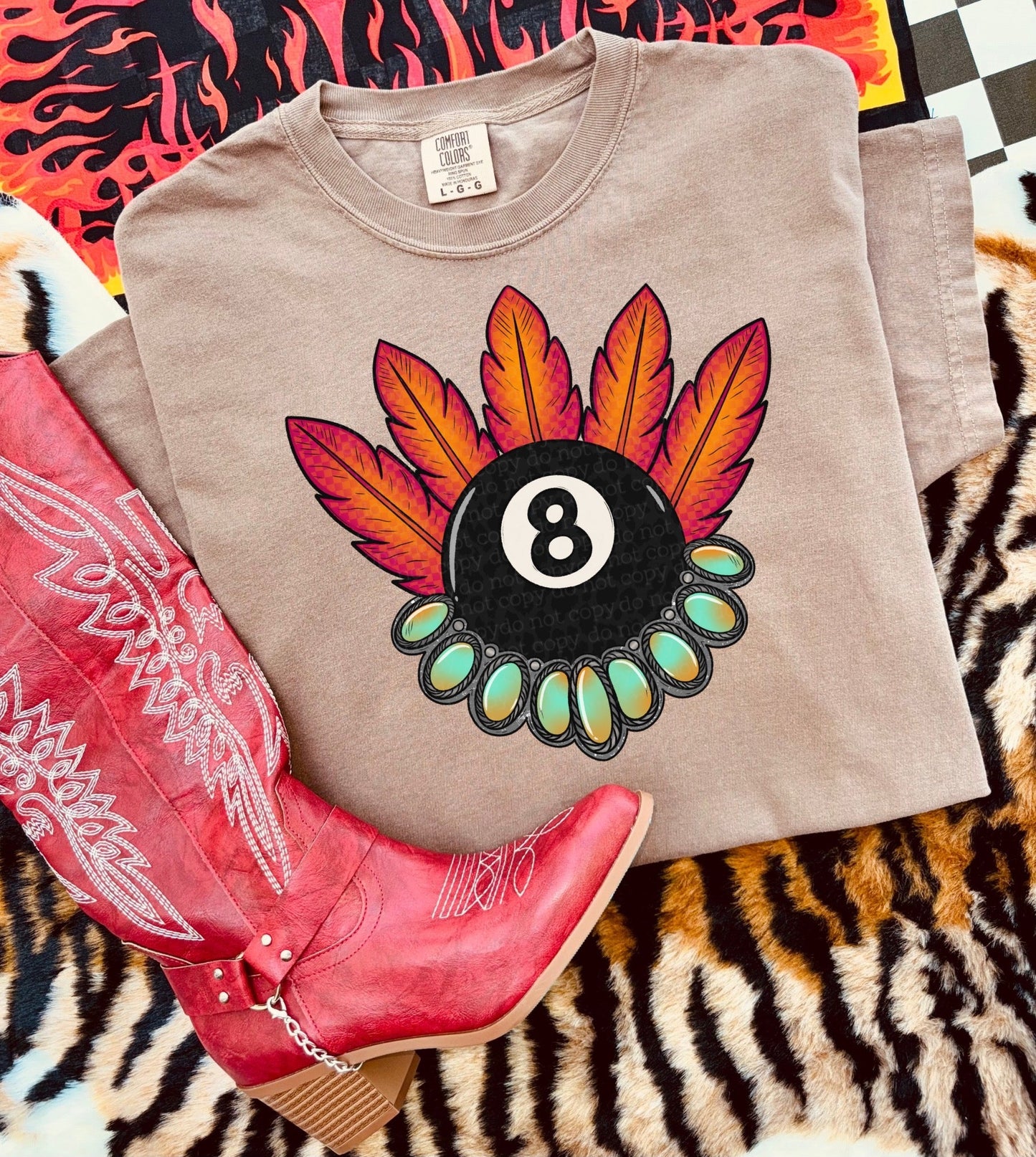 Feathered 8 ball Tee