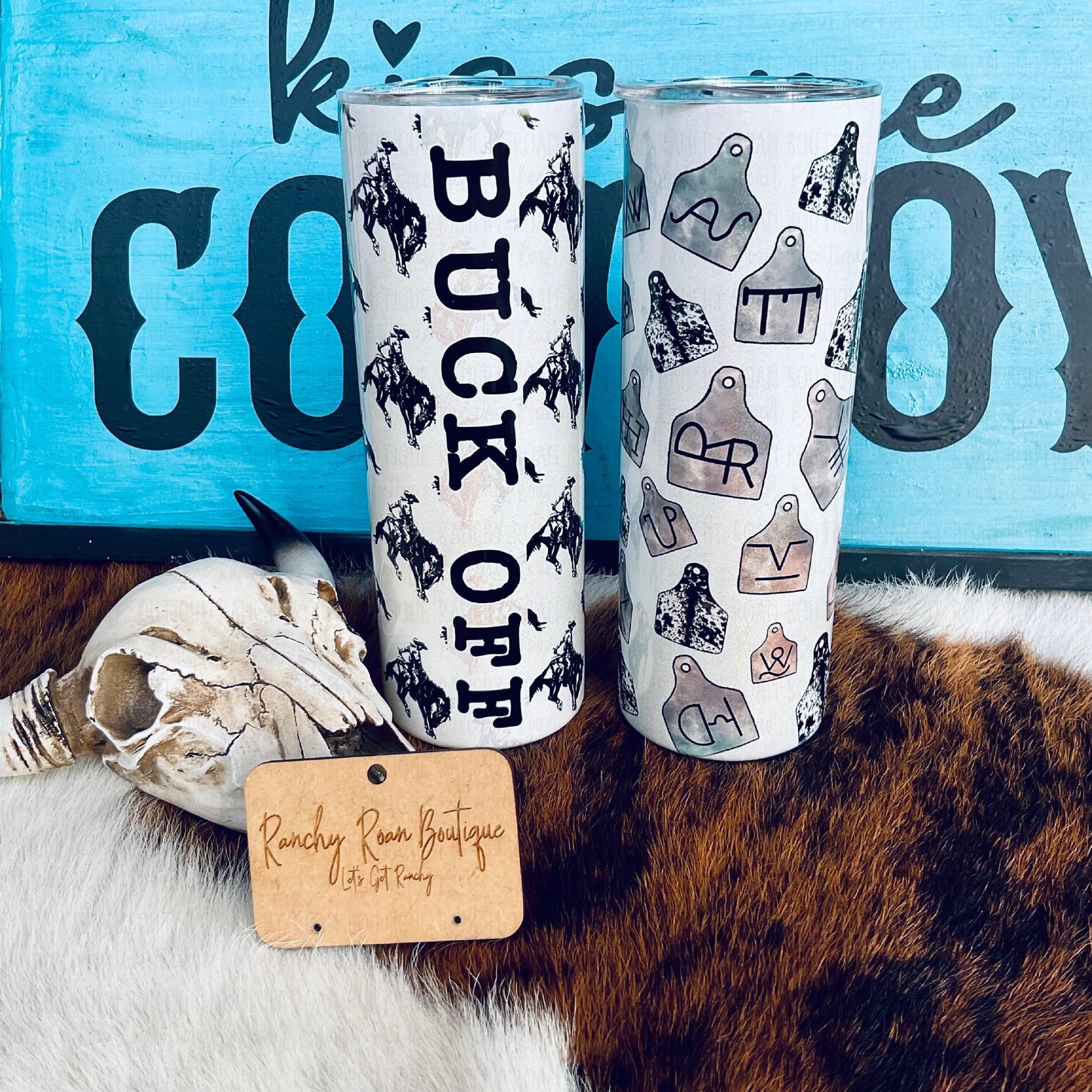 Cowhide Cattle Tag 20oz Skinny Tumbler
