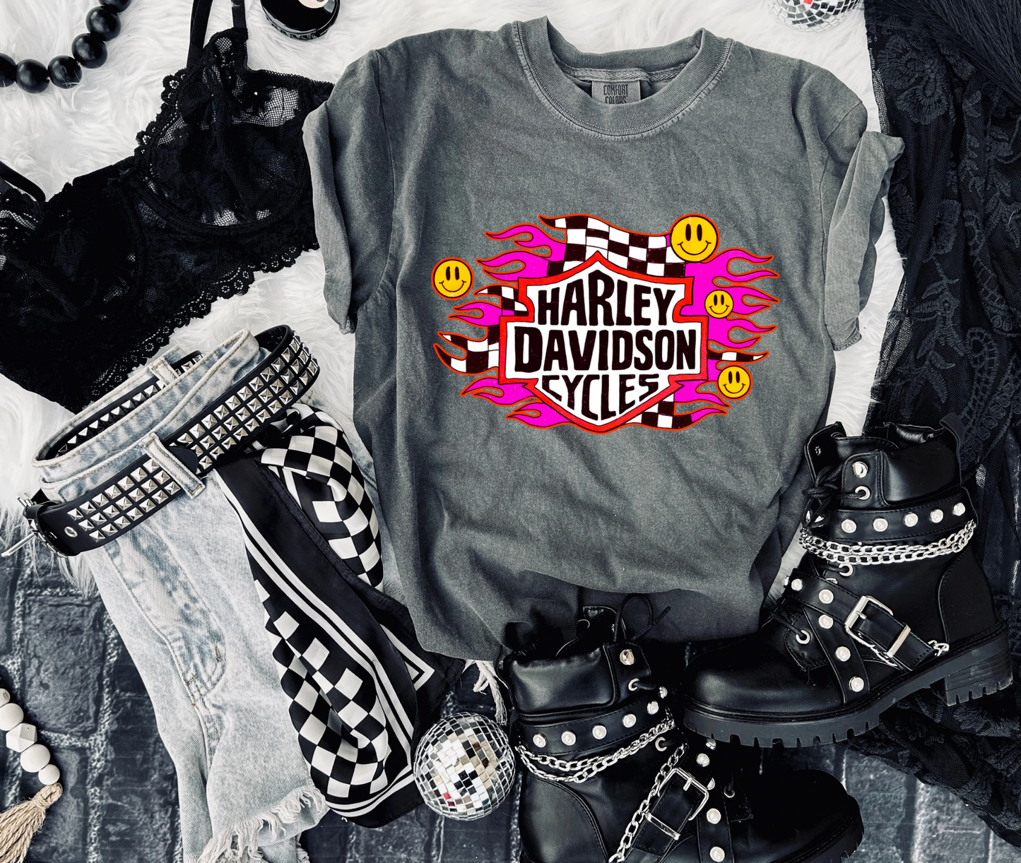 Checkered Smiley HD Tee