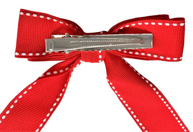 Red and White Pattern Christmas Bow