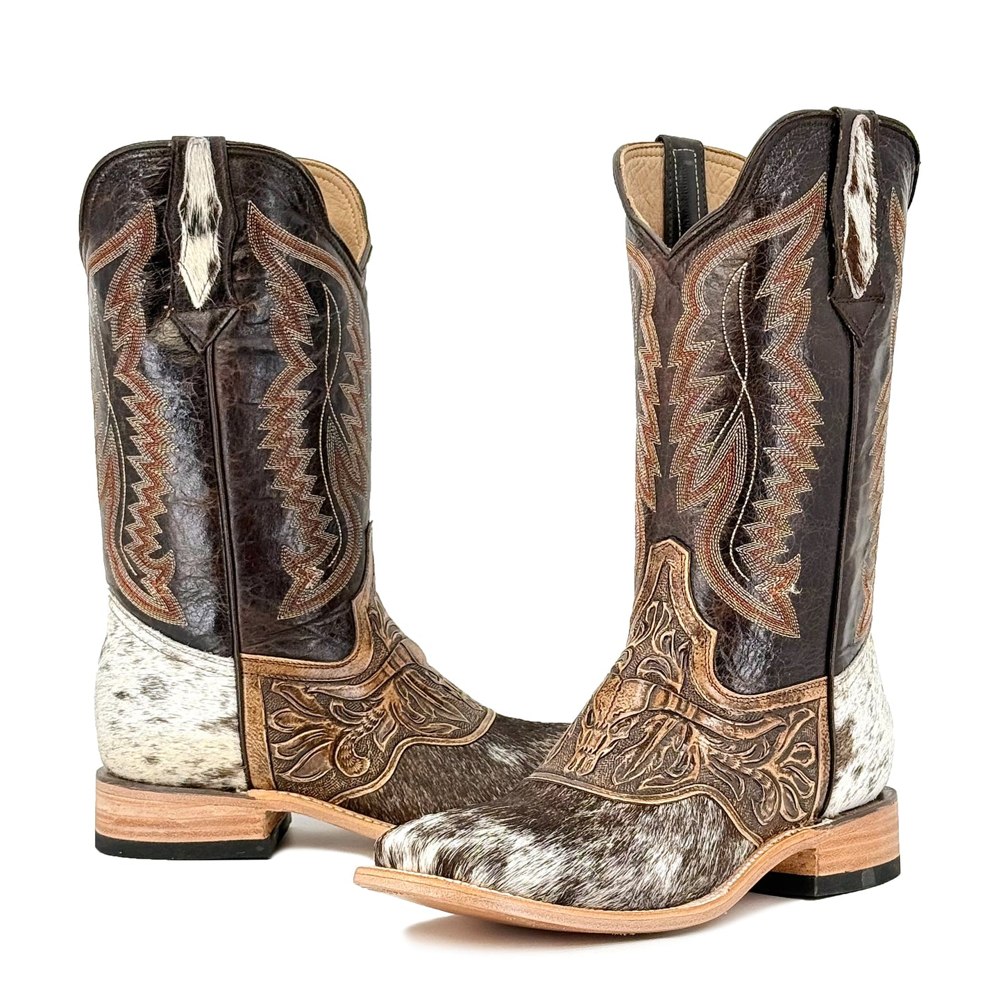Men's Bulldog Hand Tooled Boots - Cowhide