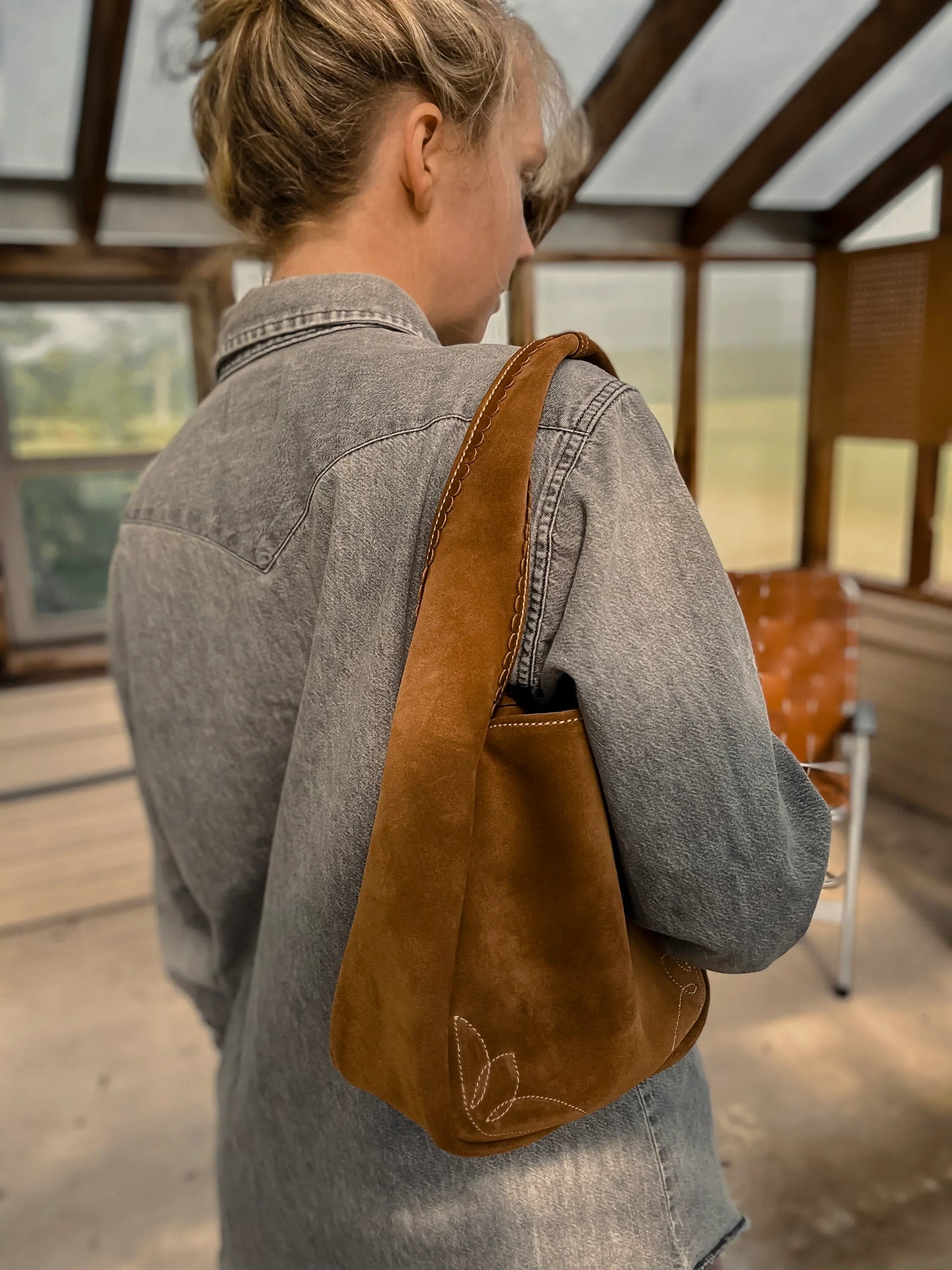 The Maddog Leather Cowhide Hobo Bag