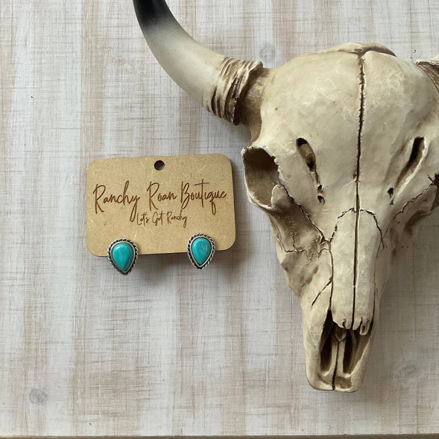 Turquoise Pear Stud earrings