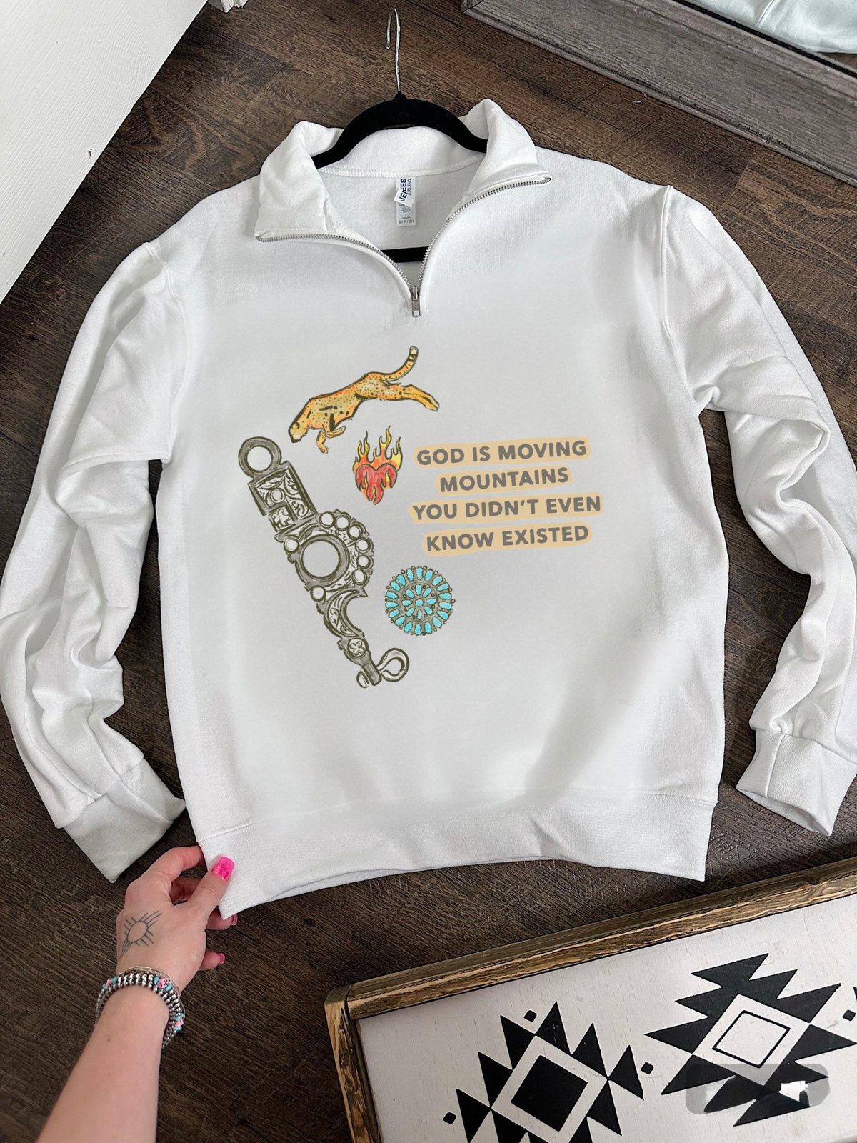 God Is Moving Mountains Quarter Zip