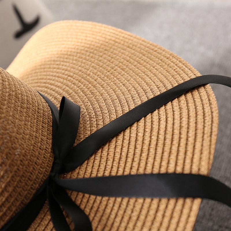 La Dolce Vita Straw Hat - Stylish Italian Summer Sun Hat with Ribbon Tie