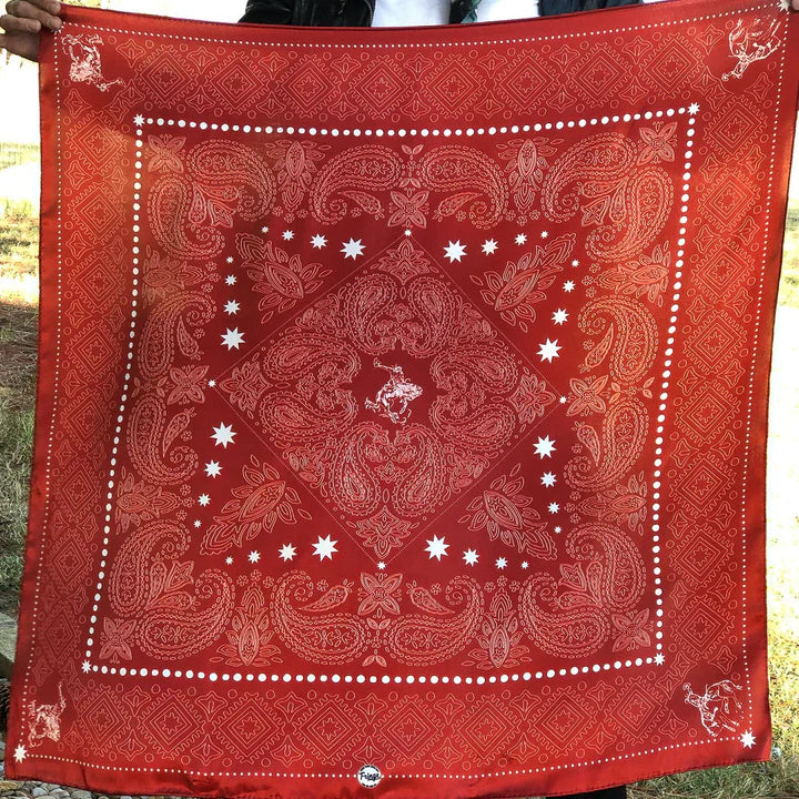 Banditos Long Scarf - Red Silk