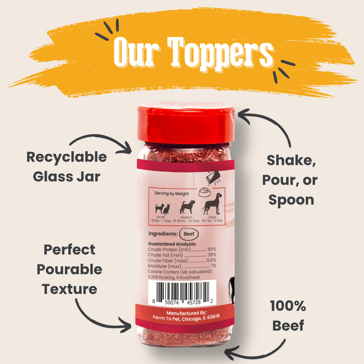 Treat Topper Beef Dog Food Topper