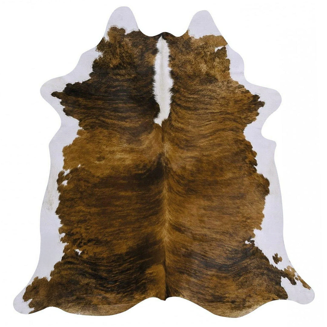 Brindle White Belly and Backbone Brazilian Cowhide Rug: LARGE