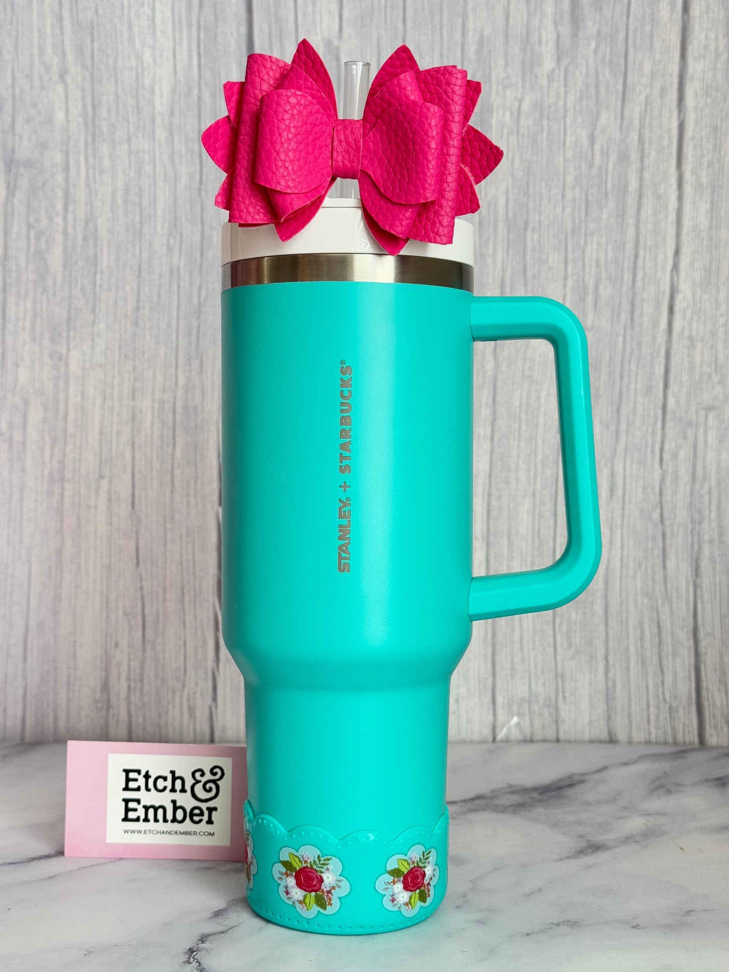 Tiffany Floral Scallop Tumbler Boot -fits 20-40oz