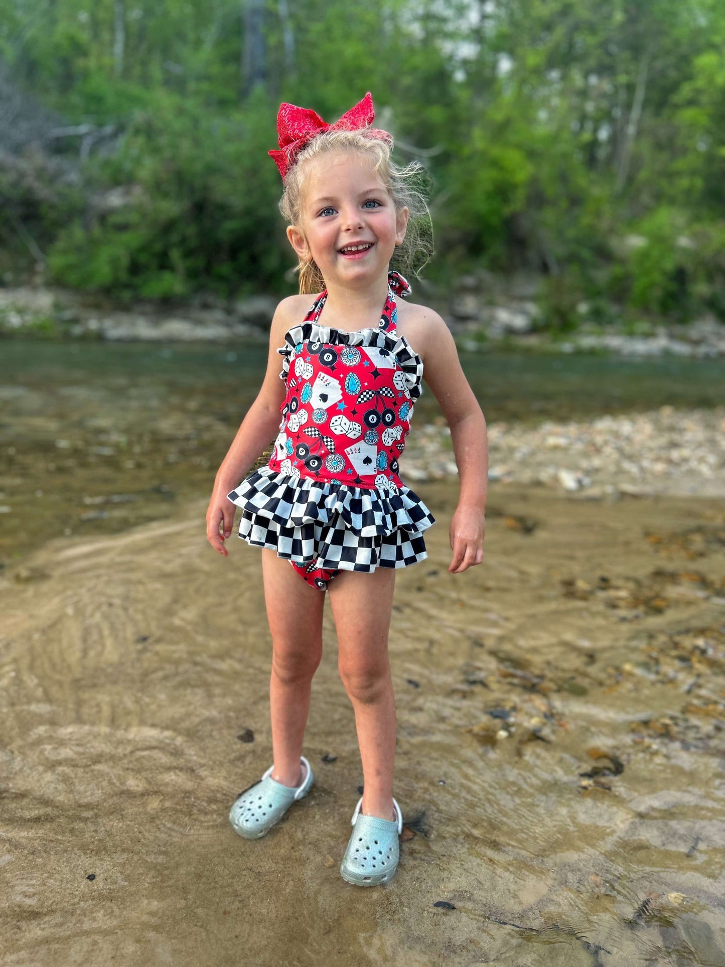 Wild Card Ruffled Swim Suit (FINAL SALE)