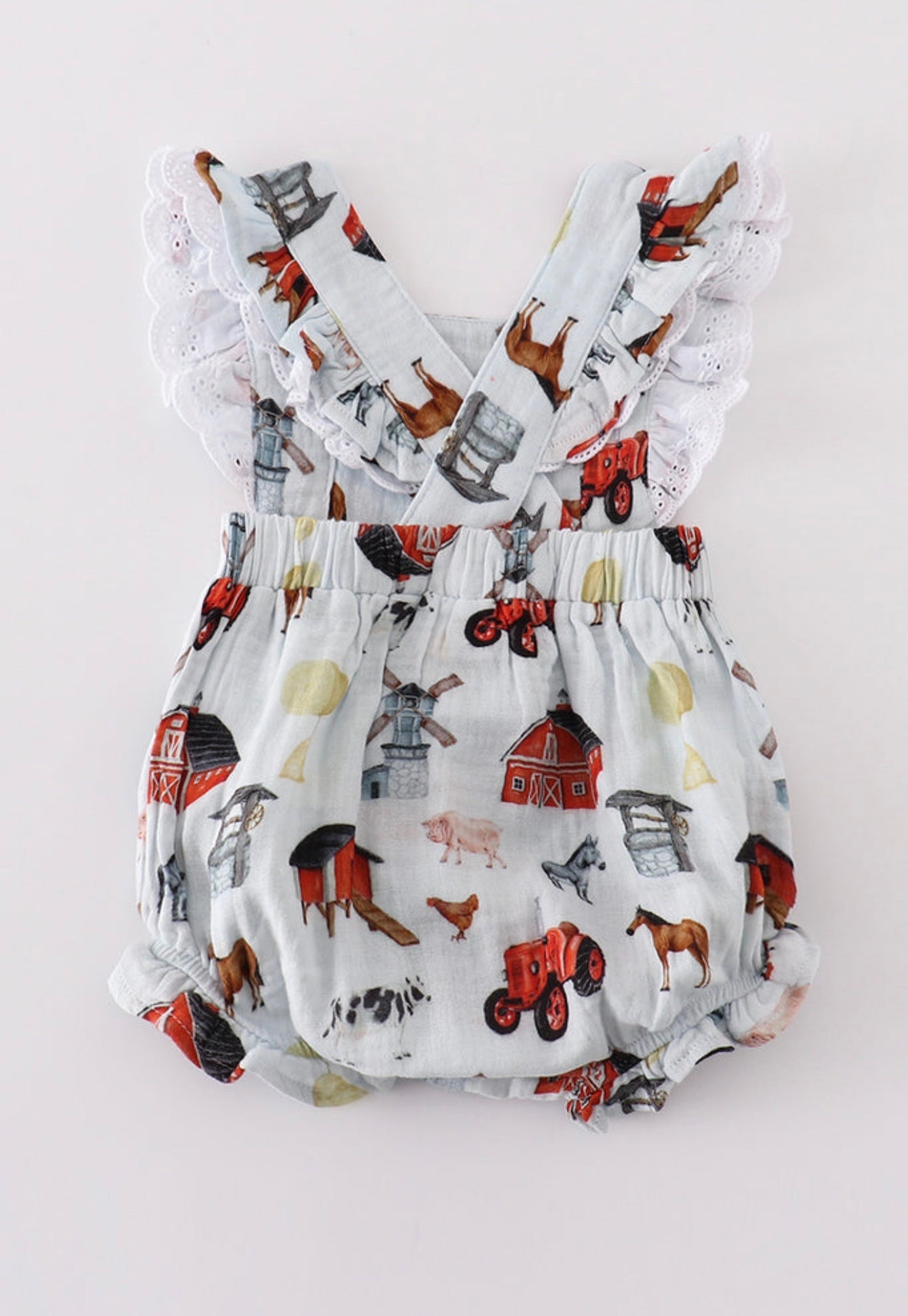 Muslin Ruffle Farm Romper (FINAL SALE)