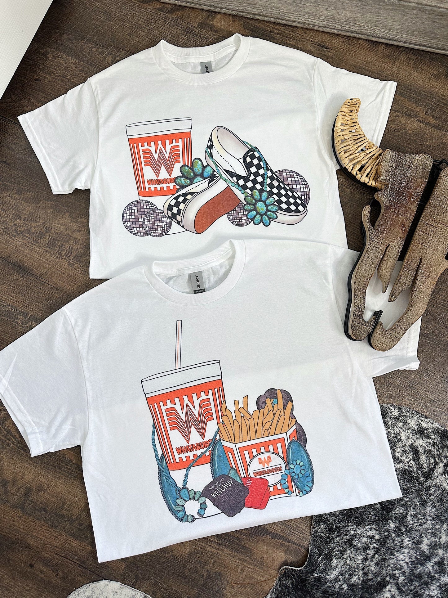 Turquoise Whata TEE or CREWNECK
