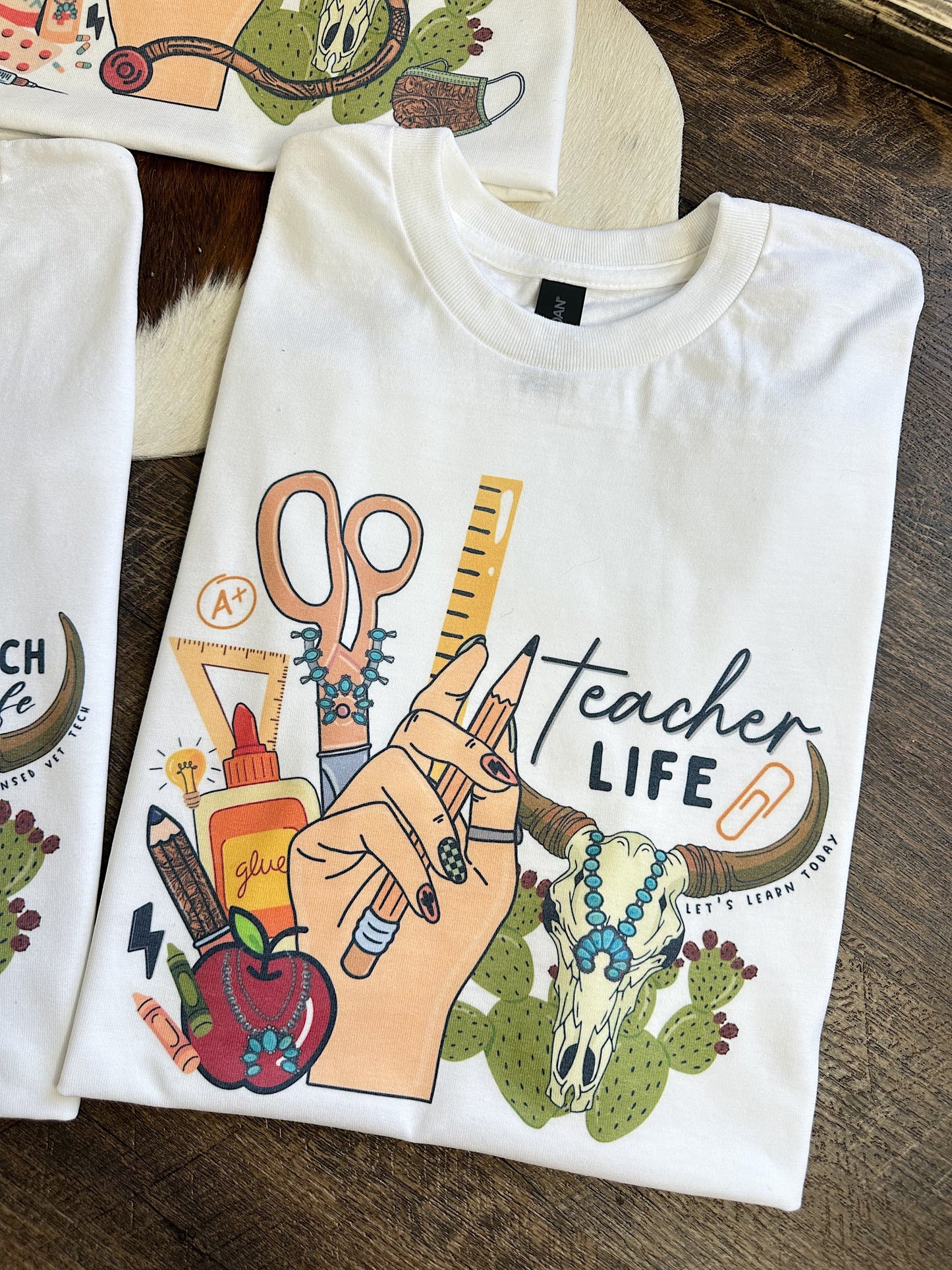 Western Teacher TEE, CREWNECK or QUARTER ZIP
