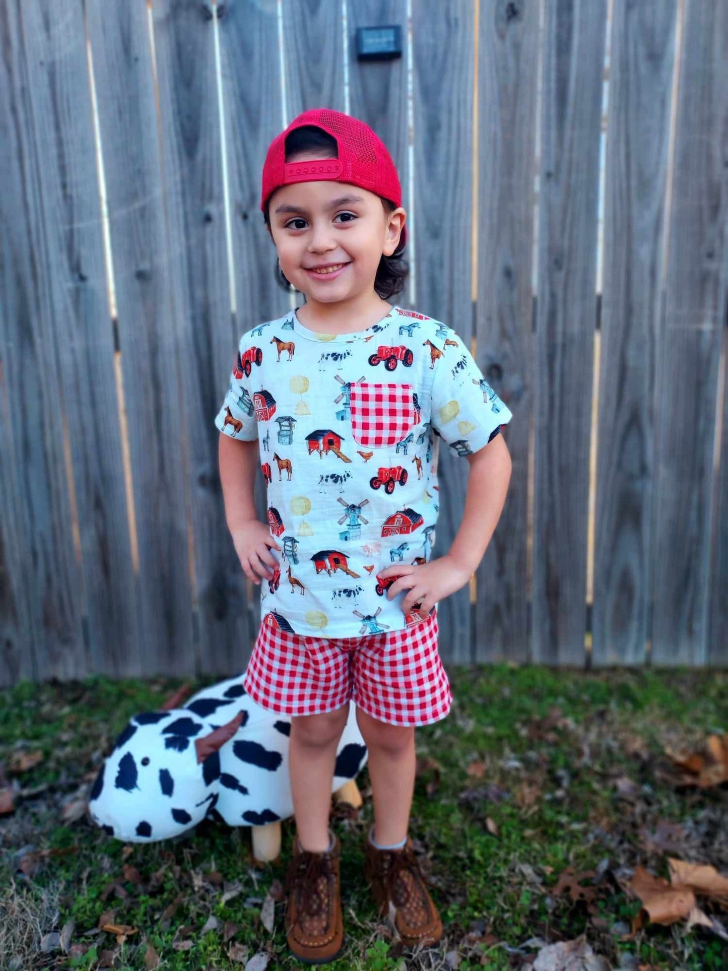 12 Months Muslin Farm Boys Set (FINAL SALE)