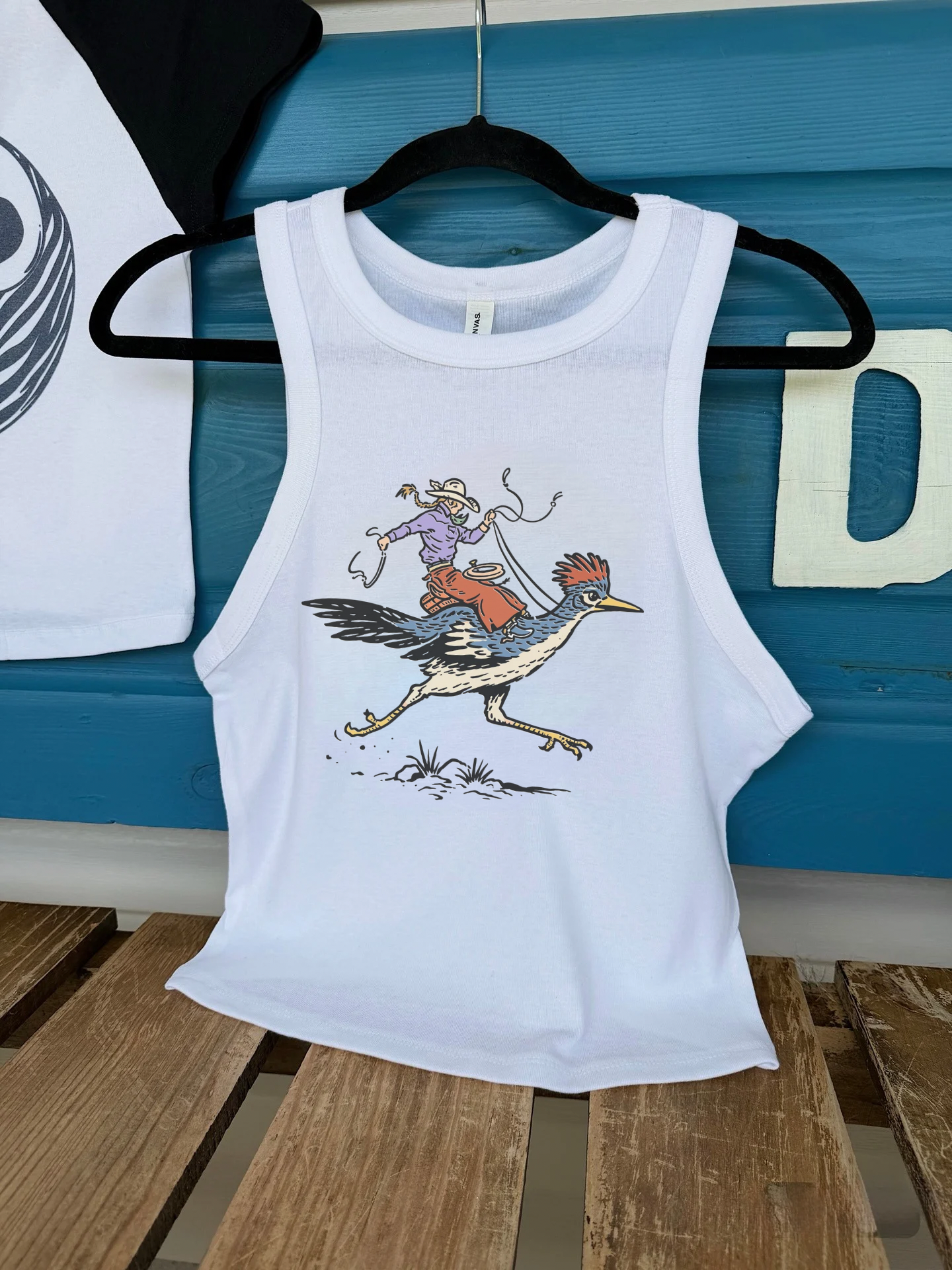 Cowgirl Roadrunner Cropped Tank